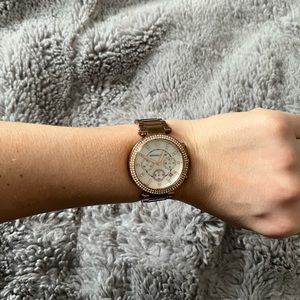 Michael Kors watch with crystals around watch face